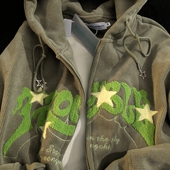 今日快乐up 秋冬美式 灯芯绒拉链帽衫 Daiwing 厚款 刺绣连帽卫衣