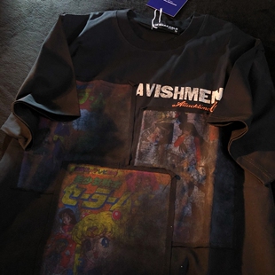 Daiwing 美式古着卡通情侣慵懒短袖t恤夏季男女oversize半袖上衣