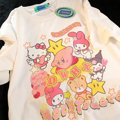 Daiwing卡比凯蒂猫卡通情侣短袖