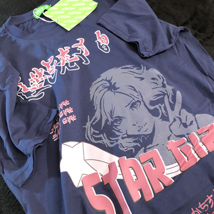 Daiwing 在夏天的夜里等风吹 日系男女生混搭动漫卡通情侣短袖T恤