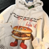 男女美式 秋冬盐酷风情侣帽衫 爱心连帽卫衣 甜份摄入99.9% Daiwing