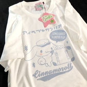 美式 冬日印记 甜酷风兔兔半袖 夏季 T恤 Daiwing 卡通情侣短袖 美好