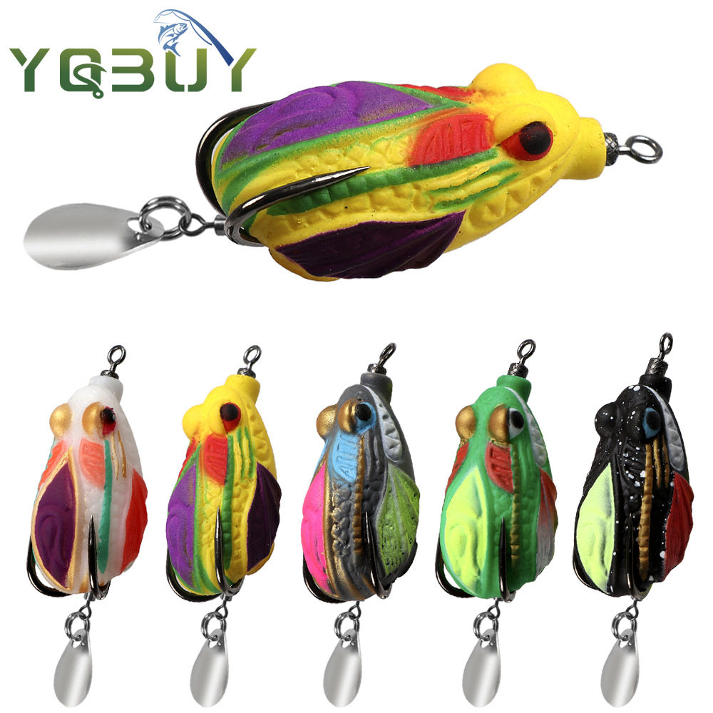 泰国风 3cm/3.6g加强打扁钩 浮水远投雷蛙 黑鱼路亚 改装迷你2个