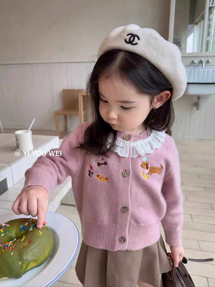 女童开衫毛衣2026春季新款洋毛衣/针织衫