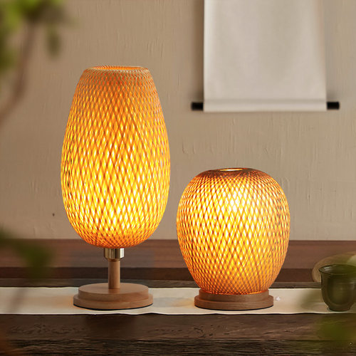 日式实木灯台灯可调光民宿