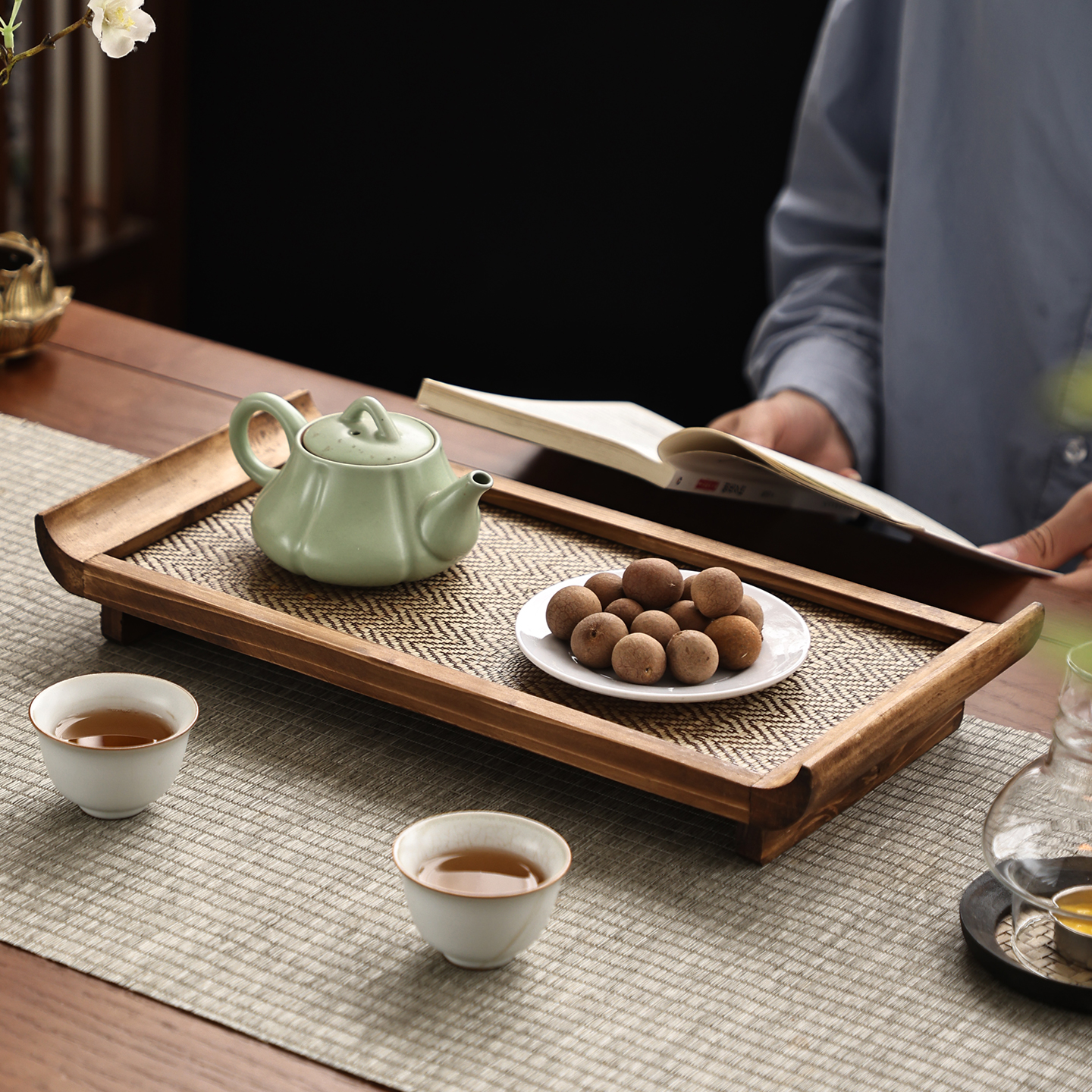 异丽实木托盘复古茶具茶点盘