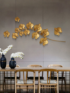 异丽东南亚风格 泰国金属工艺品沙发背景墙装 饰壁挂 蝴蝶兰铁艺壁式
