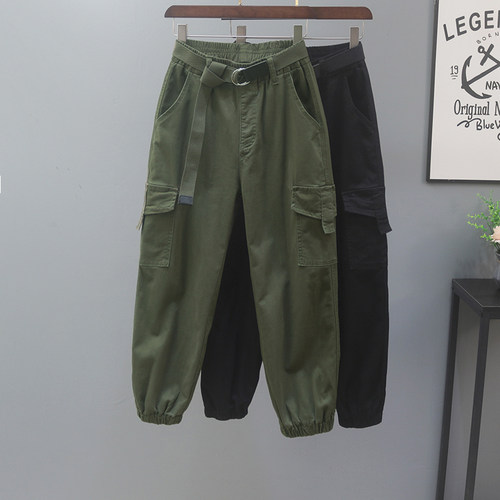 2025春秋工装裤九分裤宽松哈伦裤