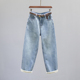 垮裤 复古浅蓝色高腰哈伦牛仔裤 女秋冬加绒加厚宽松休闲老爹萝卜裤