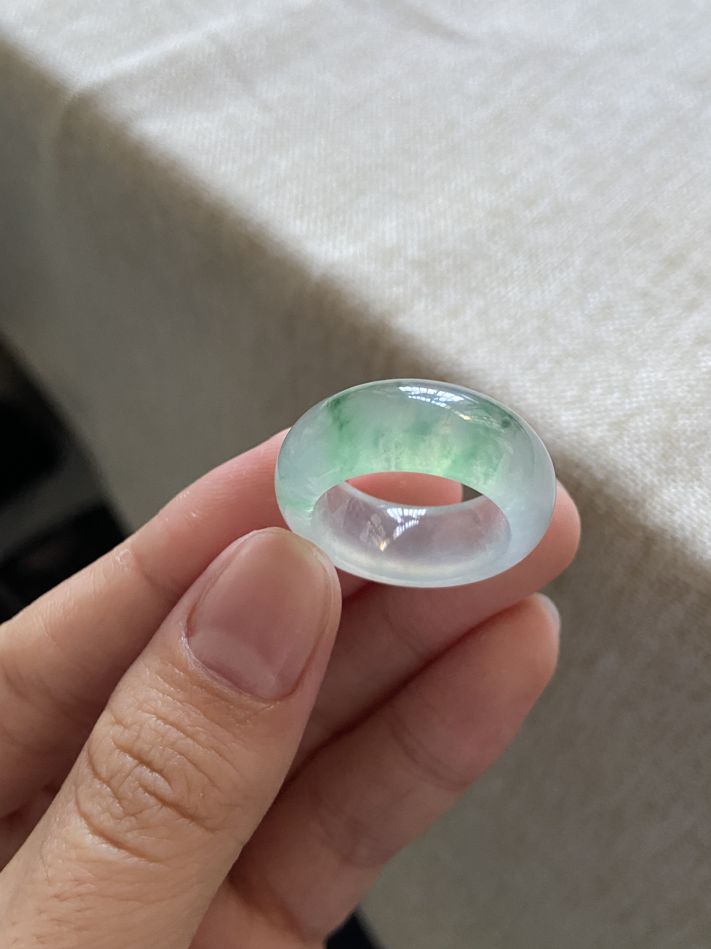 12号圈轮胎冰飘绿缅甸A货翡翠指环戒圈