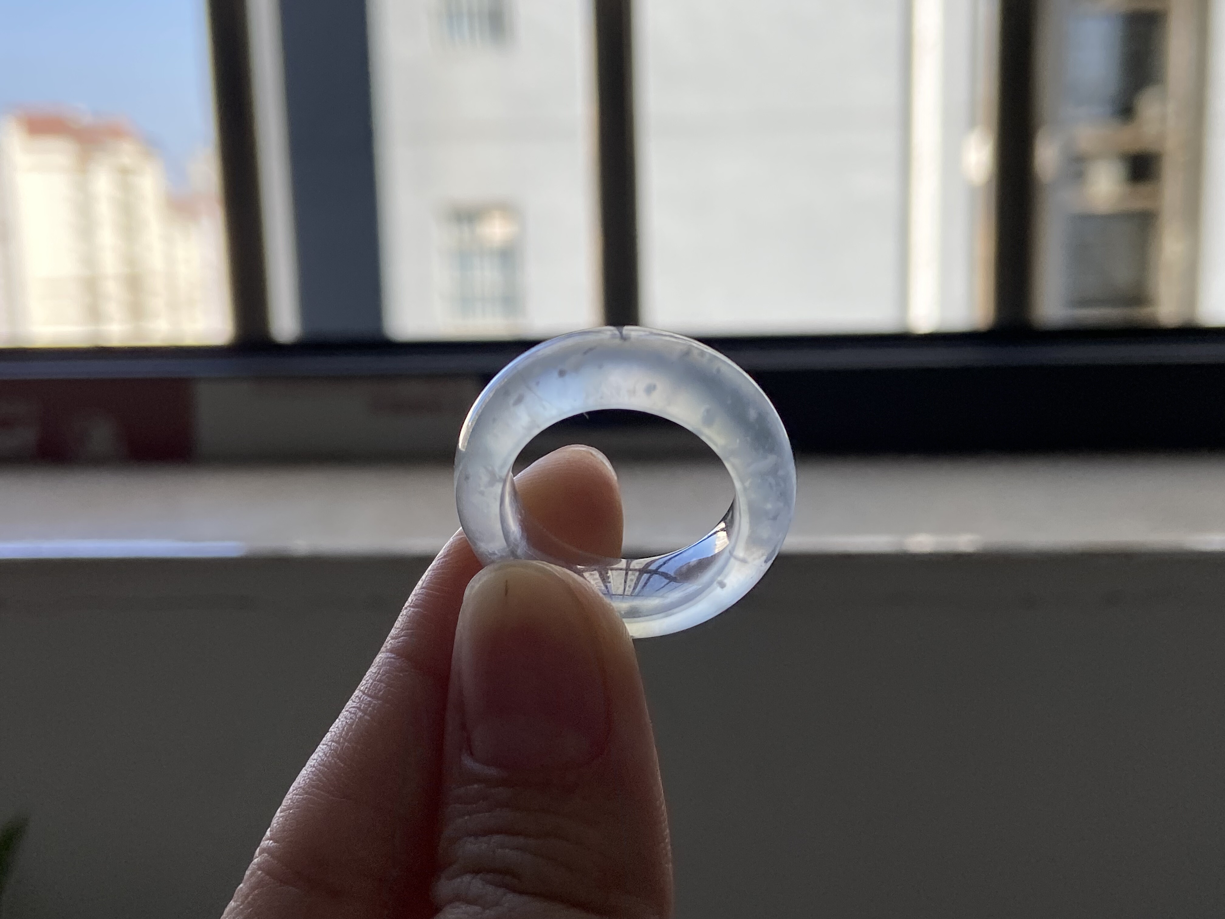 天然翡翠戒圈14号宽版玻璃雪花棉