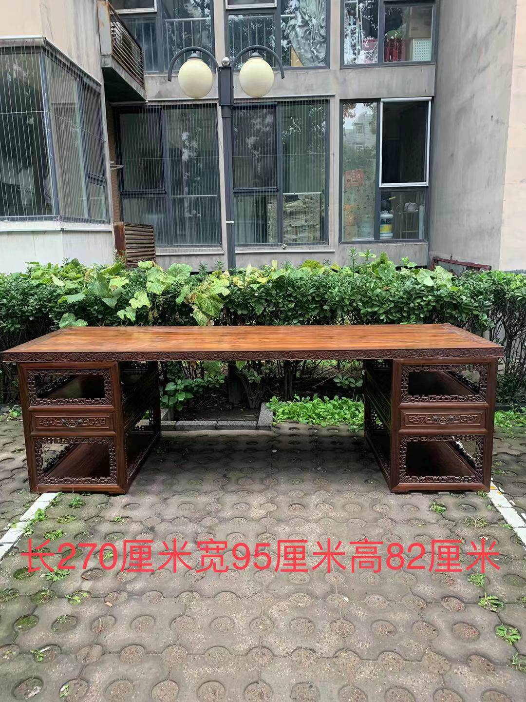 明清古典家具木器古董会所收藏海黄黄花梨架几案画案办公桌案子