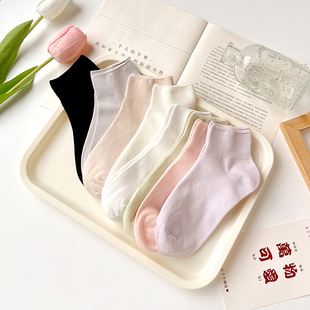 夏季 松口月子袜子女纯棉短袜女士产后无骨抗起球棉袜春秋透气 薄款