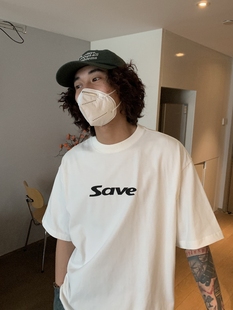 UPDAYWANG复古感 自留简约字母印花T恤 300g厚重宽松短袖T恤