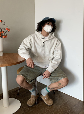 UPDAYWANG店主自留款 重磅厚实连帽卫衣男 百搭基础纯色卫衣 中性