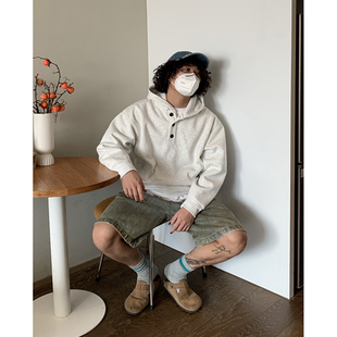 UPDAYWANG店主自留款 重磅厚实连帽卫衣男 百搭基础纯色卫衣 中性