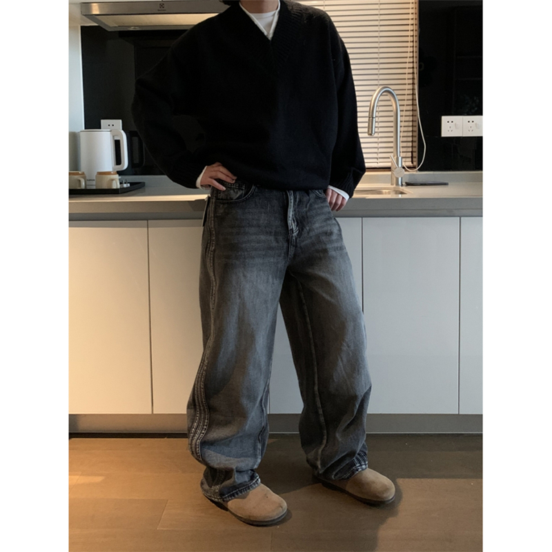 UPDAYWANG直筒宽松牛仔裤百搭