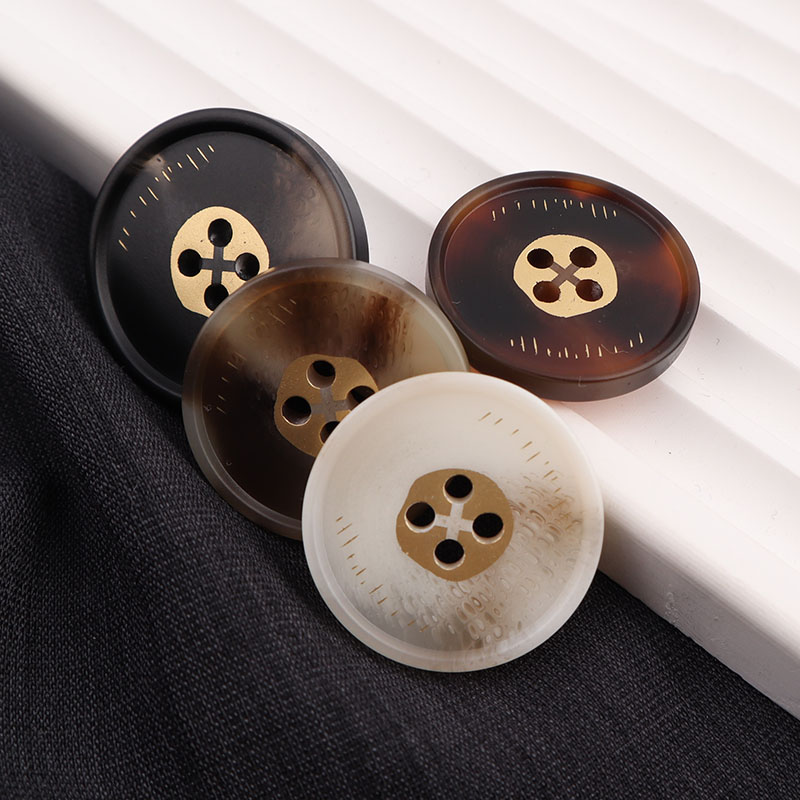 高档树脂大衣风衣外套毛衣西装四眼圆形上衣裤子百搭树脂纽扣扣子