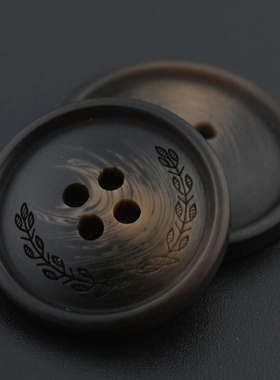 圆形树脂大衣纽扣风衣扣西装外套裤子棕色咖啡四眼钮扣树脂钮扣子