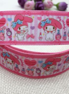 22mm新款美乐蒂小兔子印花卡通罗纹织带diy发饰材料202013