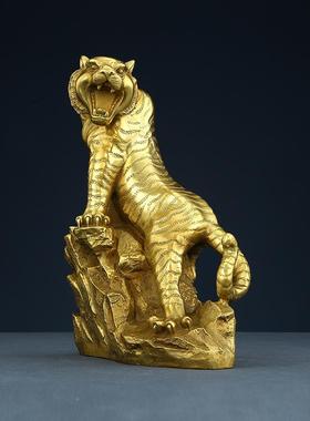 黄老摆件铜虎上铜上山虎山虎虎生威生肖虎饰品办公室摆设商务虎礼