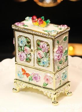 中式复古珐琅彩七宝烧饰品盒首饰盒文创市集小工艺品衣柜小摆件