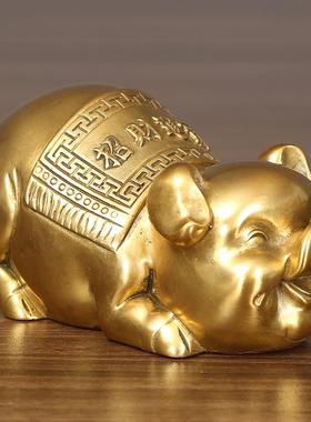 开迷件铜猪摆客迷你进宝厅办公室家居工你艺品业礼品