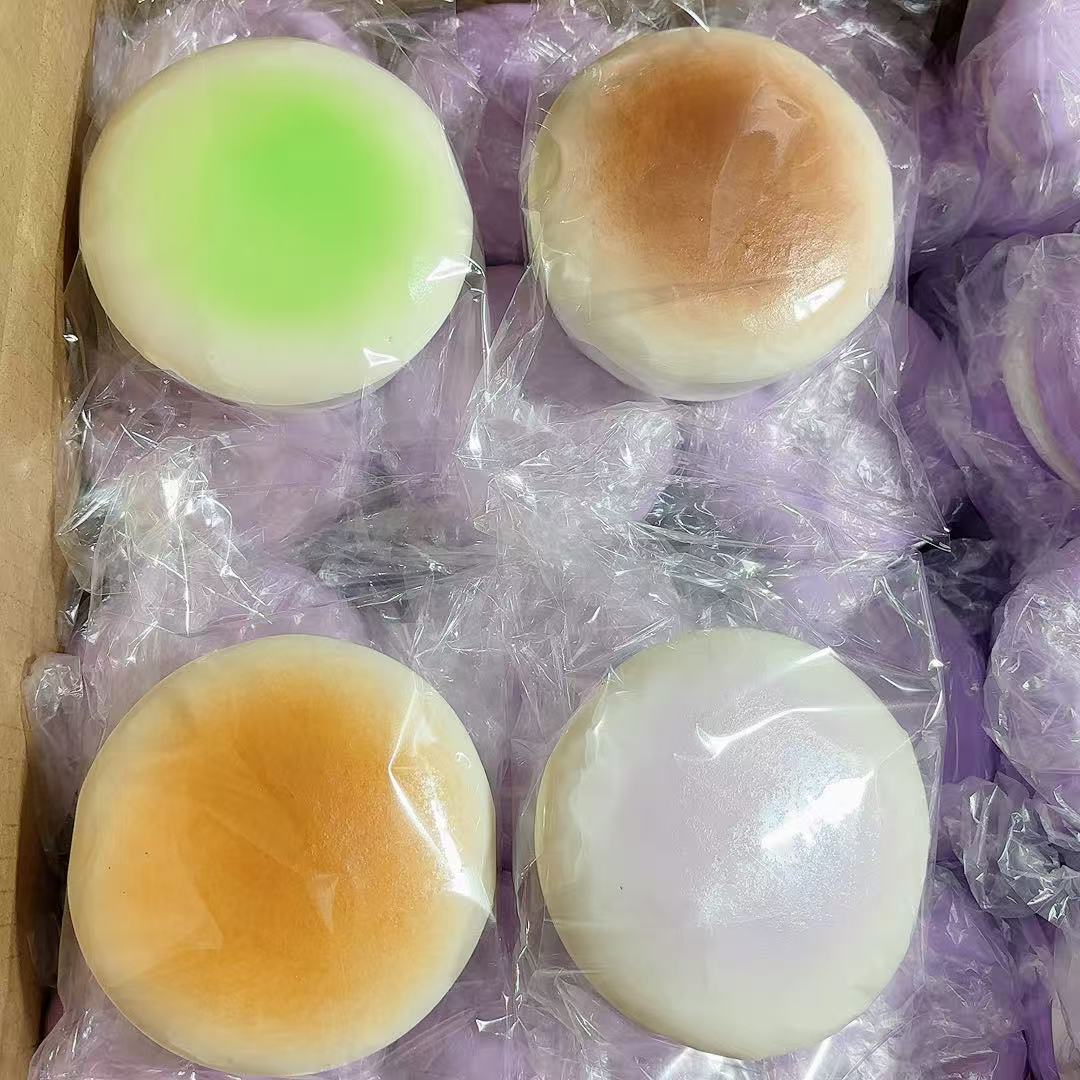 湿软手感软慢仿真混色圆形面包圈慢回弹捏捏乐解减压礼物一件代发