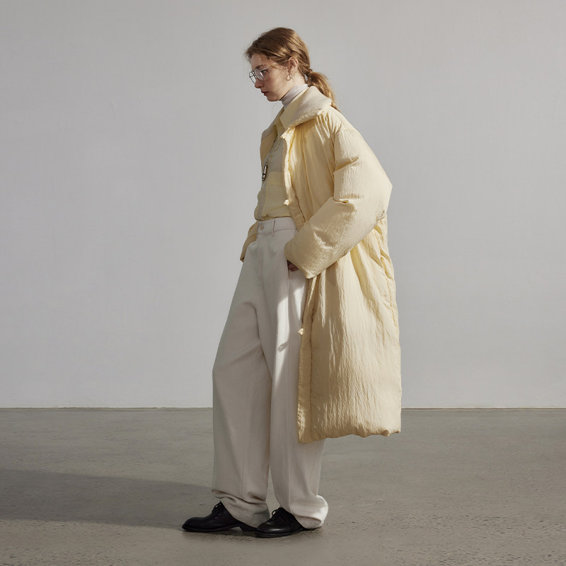 半圆原创设计女装2025冬季小众长款过膝加厚高级感超好看羽绒服女