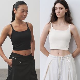 运动 半圆女装 2025夏细肩提花解构设计背心吊带女上衣 2件158