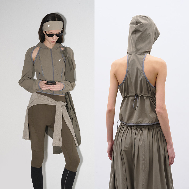 半圆女装[运动]2026春宽松休闲脱卸的两件式撞色网眼拼接短外套女,女装/女士精品,短外套,淘宝优惠券,粉丝福利购,淘宝优惠卷