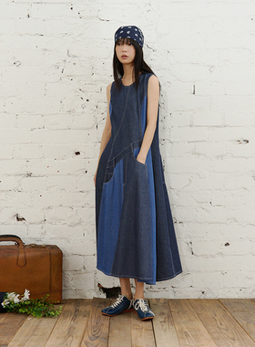 【五一出游穿搭】半圆女装[复古]2026夏季宽松休闲水洗牛仔连衣裙