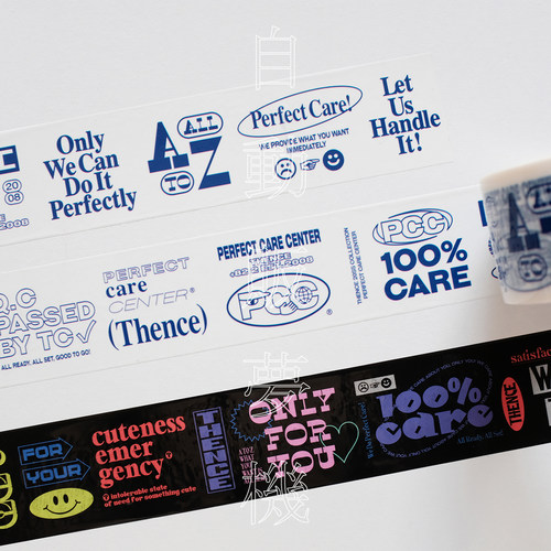 分装 | 韩国 thence box tape封箱胶带黑白ins复古opp pvc