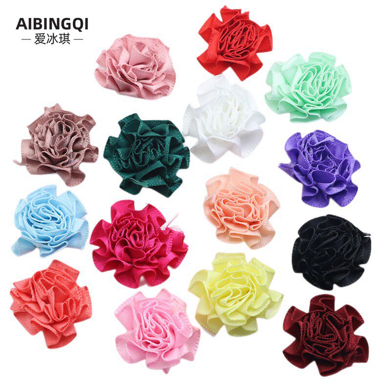 10朵3cm花朵无叶褶皱康乃馨花小布花diy头饰服饰衣服裙子装饰配件