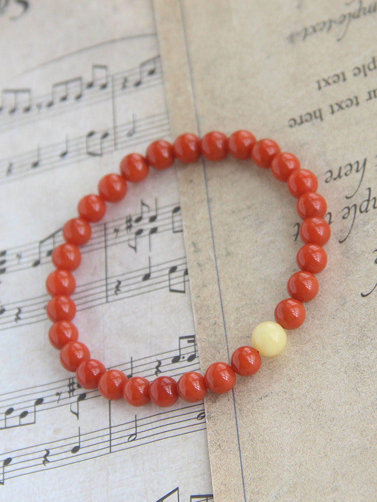 천연 NANHONG 팔찌 여성 6 7 8MM 감 레드 풀 육체 풀 컬러 VASI SICHUAN 소재 팔찌 한 항목과 한 사진