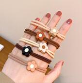 5个韩版 简约新款 花朵爱心头绳发圈女高弹力发饰皮套扎头发绳皮筋