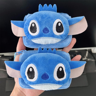 可爱史迪仔零钱包卡通搞怪方形证件卡包便携式迷你随身带可挂包上