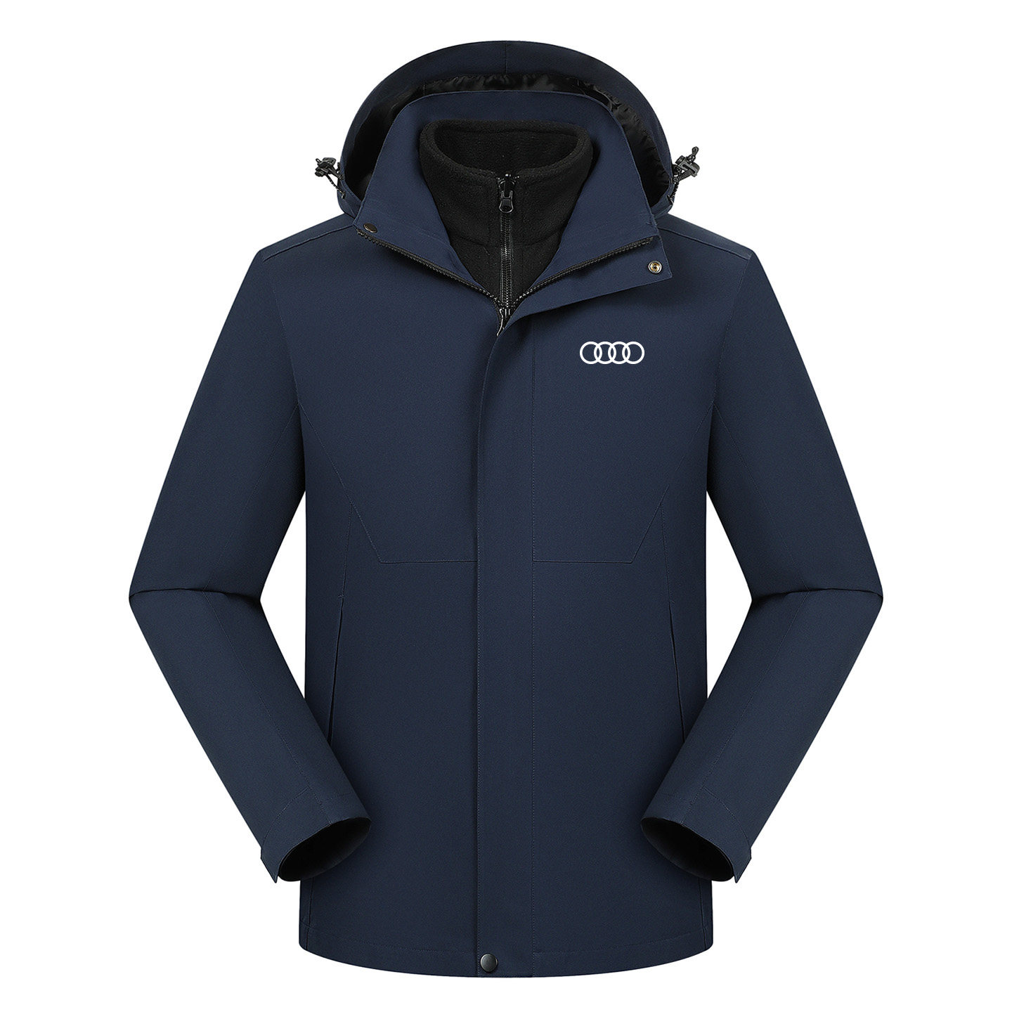 奥迪冲锋衣工作服定制印logo冬季三合一汽车4S店美容维修工装外套