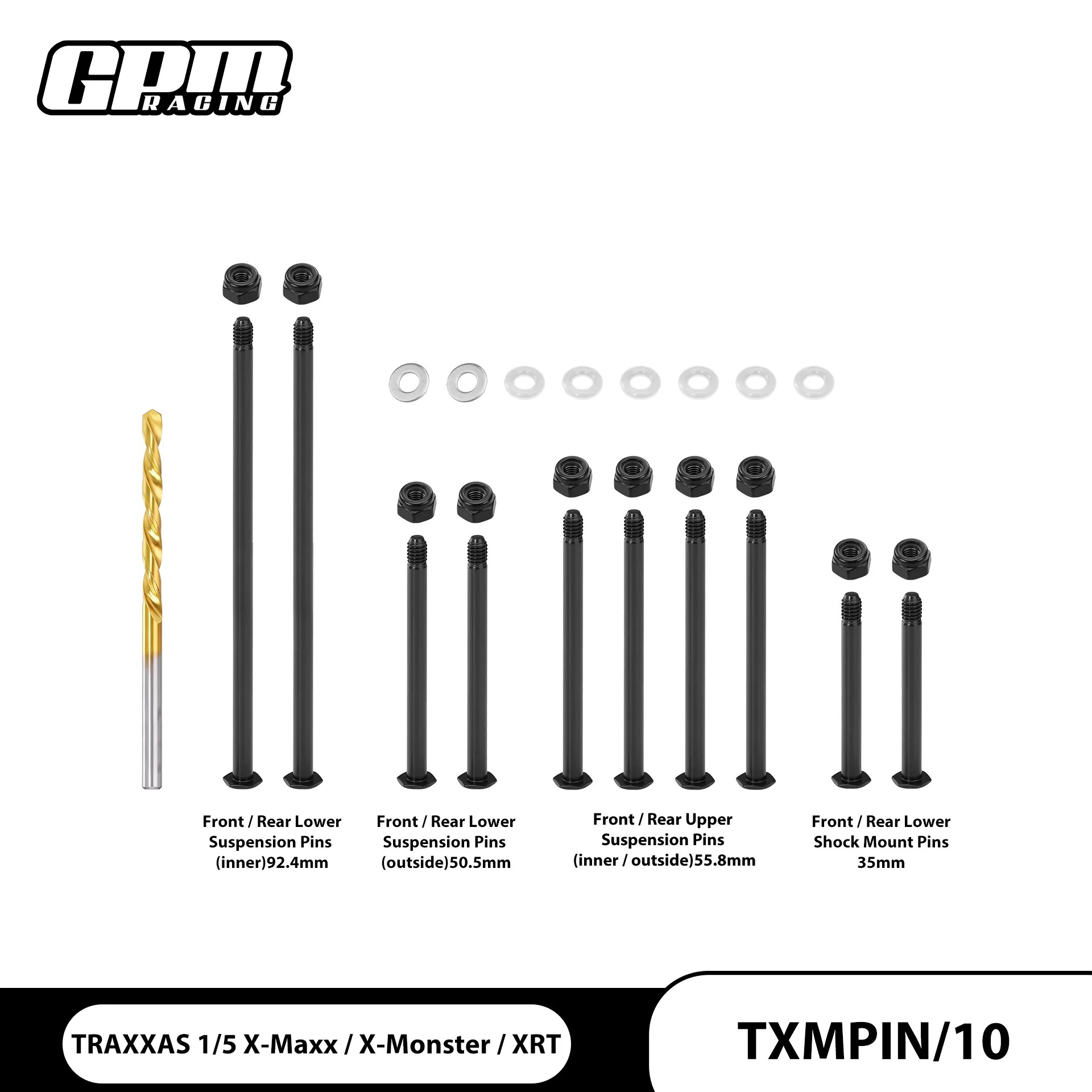 TRAXXAS 1/5 大X 6S/8S XRT中碳钢加硬前后悬挂A臂PIN销#TXMPIN图片