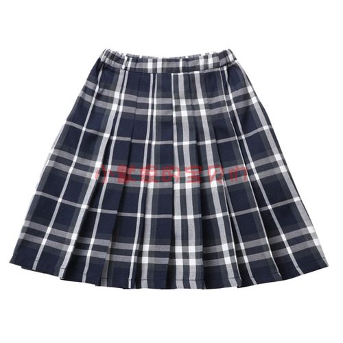 校服裙苏格兰藏青白色格子百褶裙