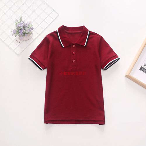 伊顿同款校服中性夏季短袖运动Polo衫中大童装男女童T恤13T011