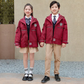 伊顿校服同款 可拆卸内胆羽绒服冲锋衣儿童加厚 小学生校服班服冬季