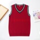 伊顿校服儿童大红色藏青白条针织背心男童春秋纯棉背心马甲09B111