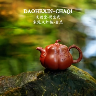 金瓜 朱泥大红袍紫砂壶全手工原矿260cc范泽锋监制 汤宣武 龙德堂