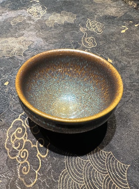 龙德堂范泽锋亲工双色鹧鸪斑天目釉茶杯主人杯