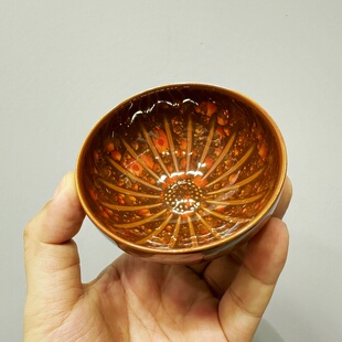 龙德堂-范泽锋星月天目盏朱鹮红 傲骨宝石釉主人杯