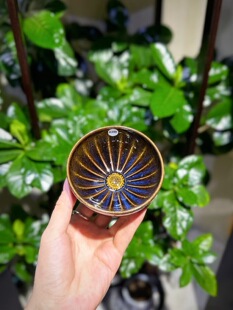 龙德堂-范泽锋傲骨.窑变斑星月天目盏宝石釉茶杯主人杯