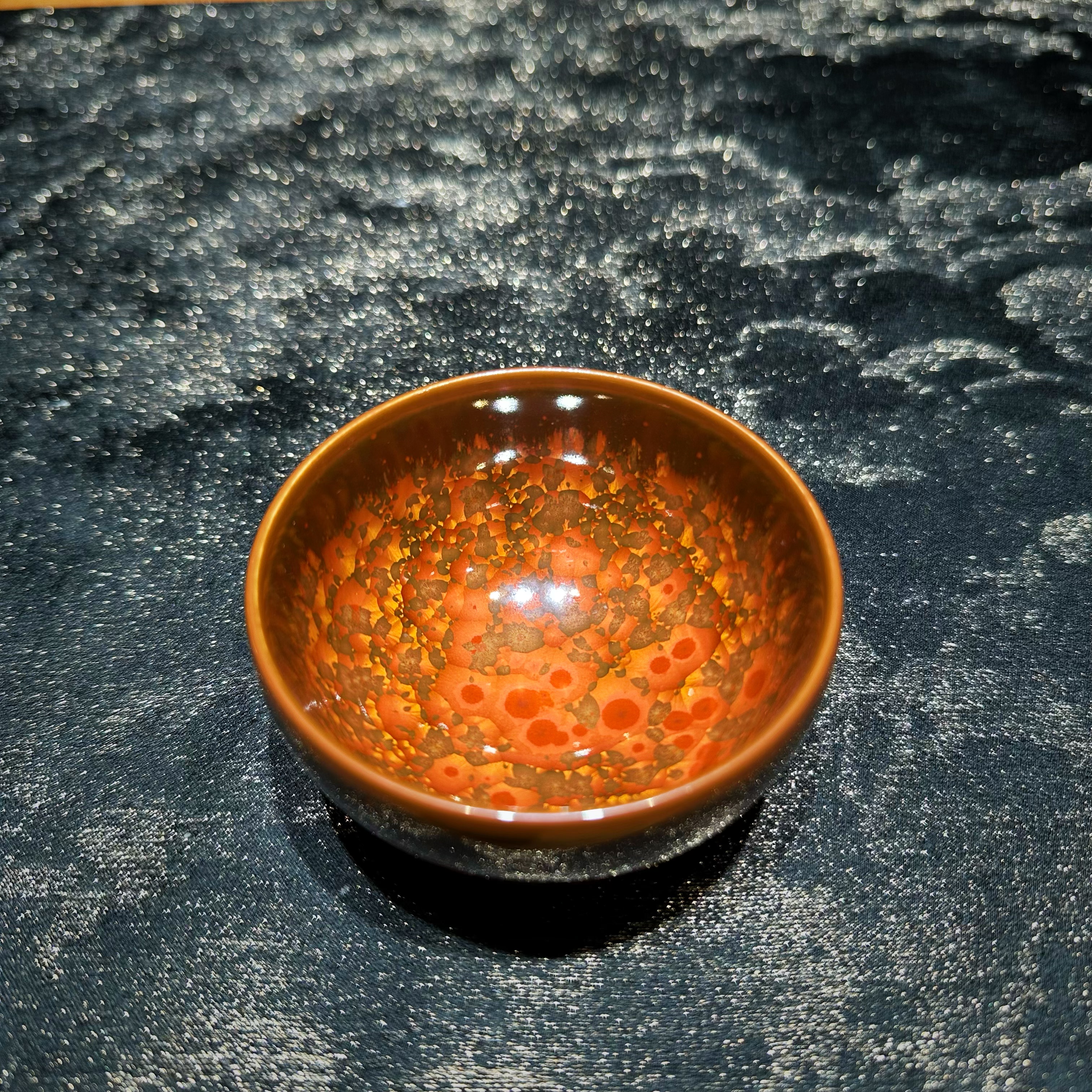 龙德堂-范泽锋朱鹮红钵型天目盏主人杯茶杯宝石釉