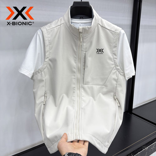 xbionic 休闲风男士立领拉链马甲秋冬加厚保暖户外运动背心宽松