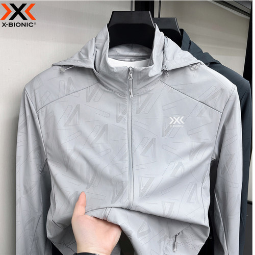 XBIONIC男士防晒服夏季薄款长袖连帽透气速干防晒衣外套皮肤衣
